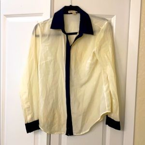 Michael Kors black and white button up